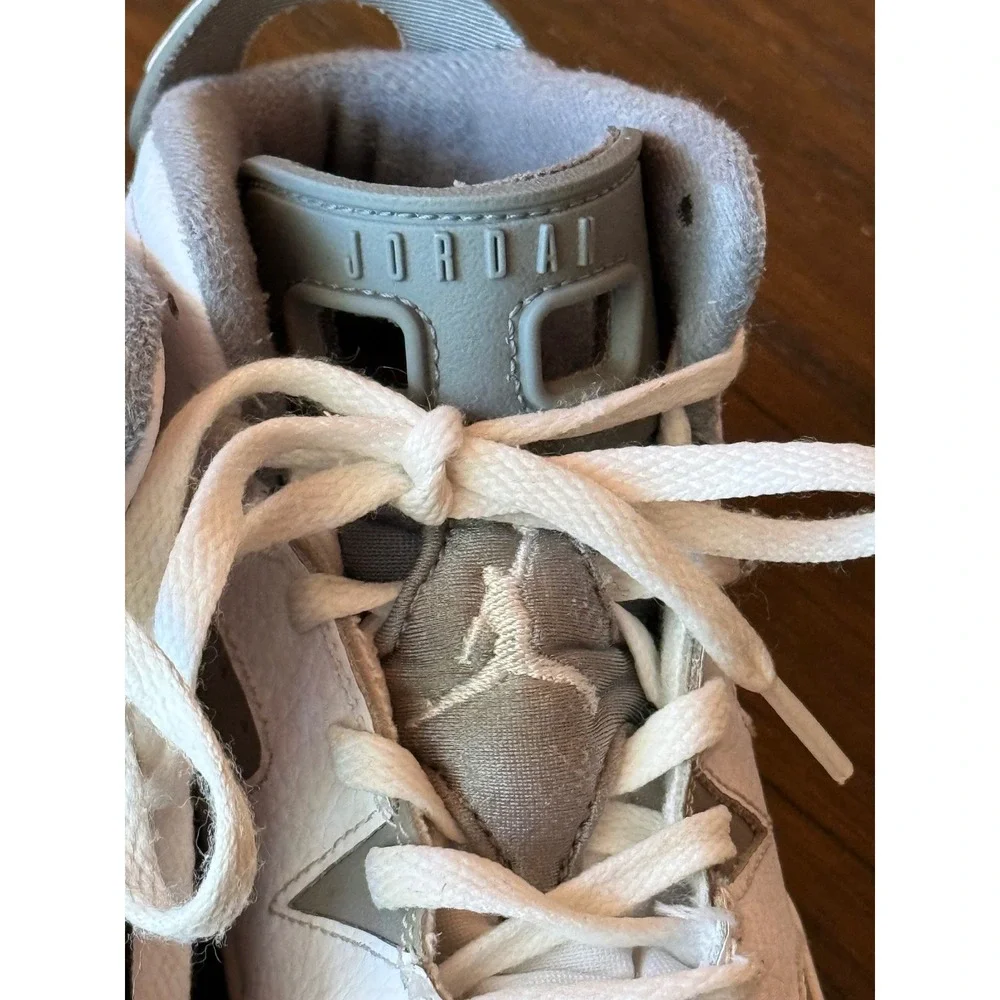 Jordan 6-17-23  Sneakers Kids Size 13C White Grey Good Mid Top Basketball Shoes